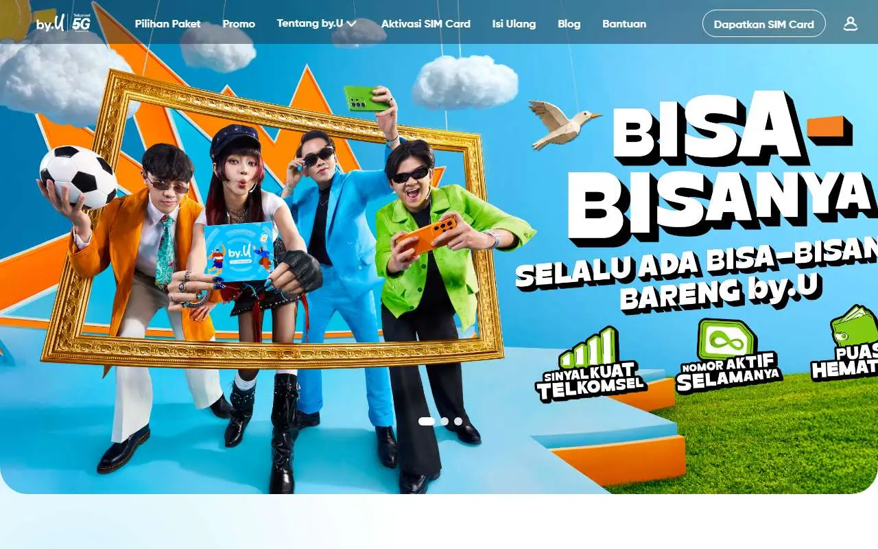 Tampilan website resmi by.U (byu.id)