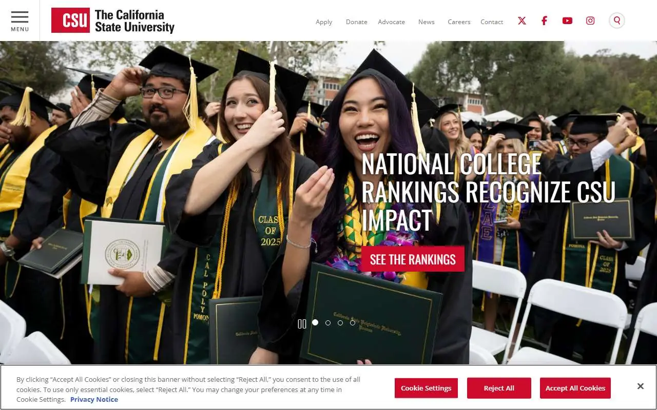 Tampilan website resmi California State University (calstate.edu)