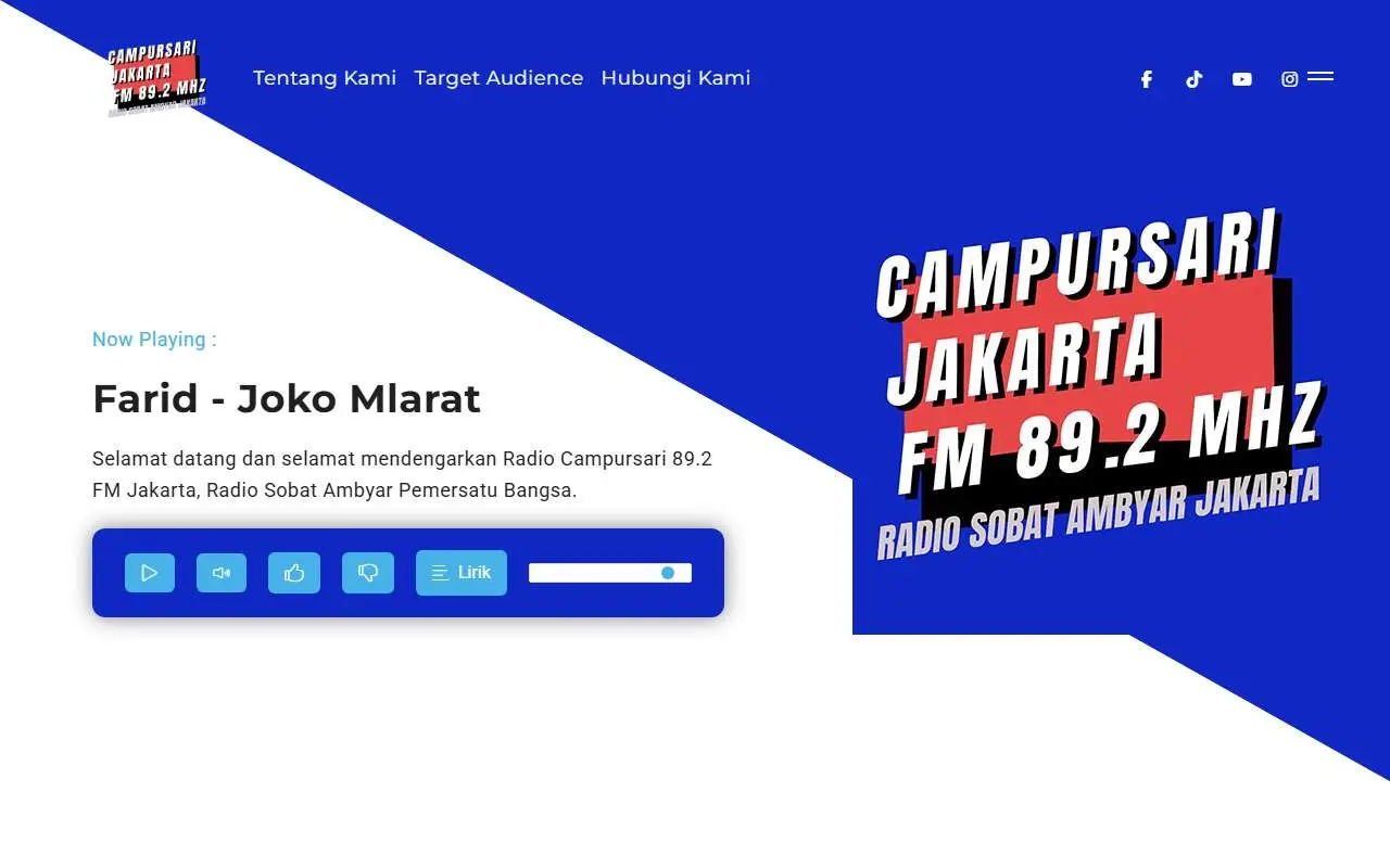 Tampilan website resmi Campursari FM (campursarifm.com)