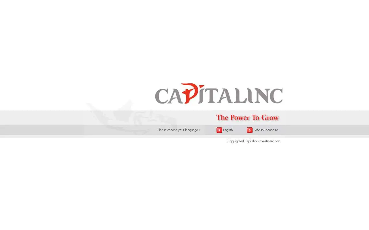 Tampilan website resmi Capitalinc Investment (capitalinc-investment.com)