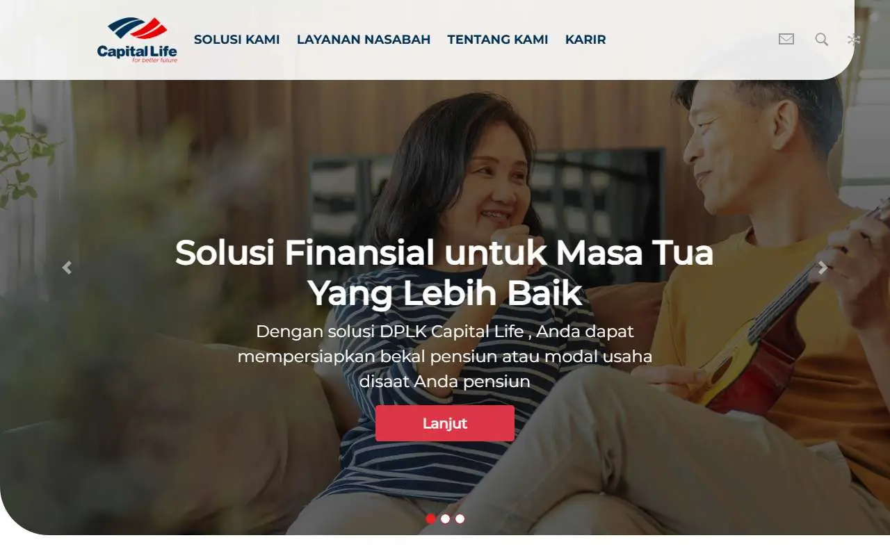Tampilan website resmi Capital Life Indonesia (capitallife.co.id)