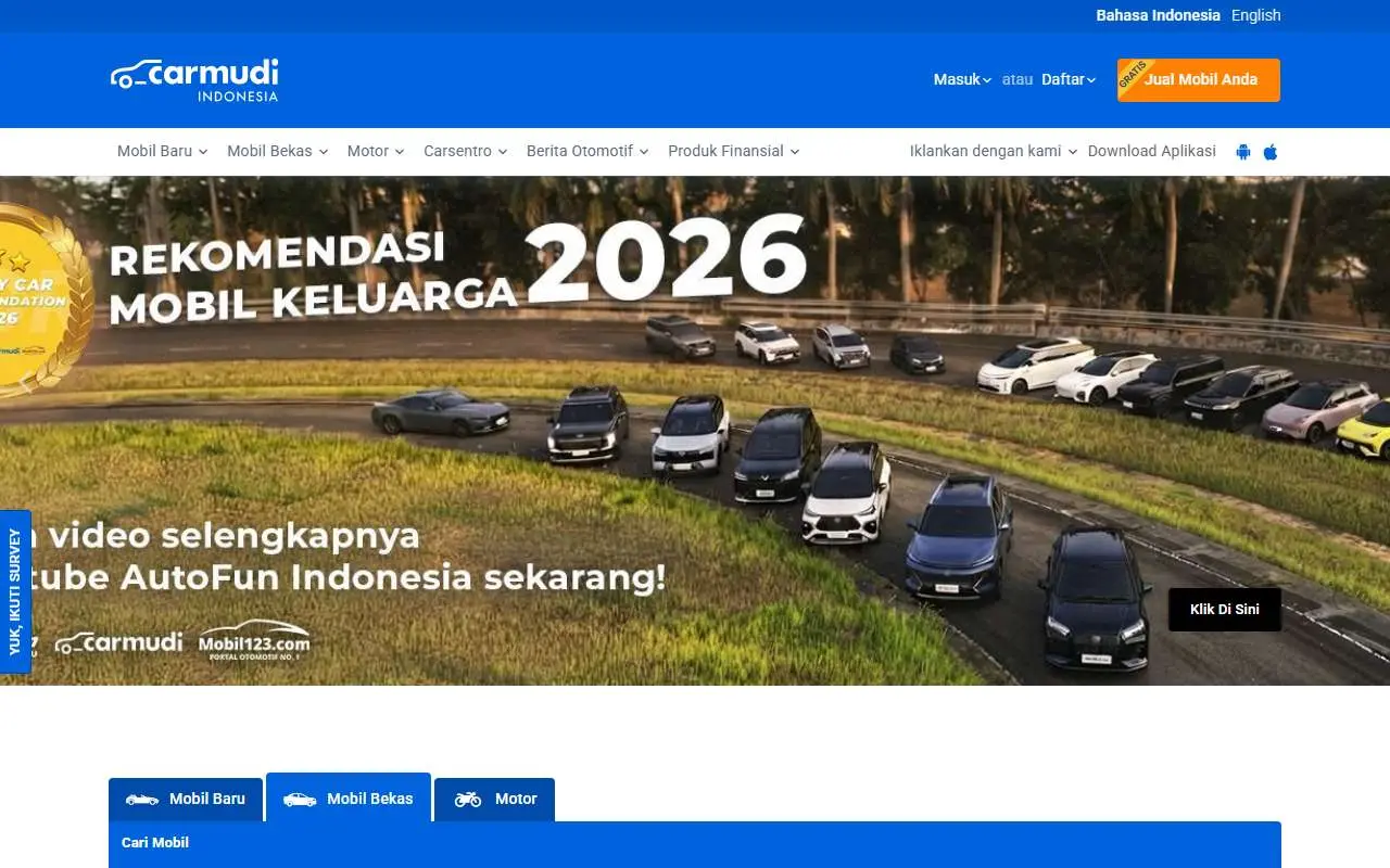 Tampilan website resmi Carmudi (carmudi.co.id)