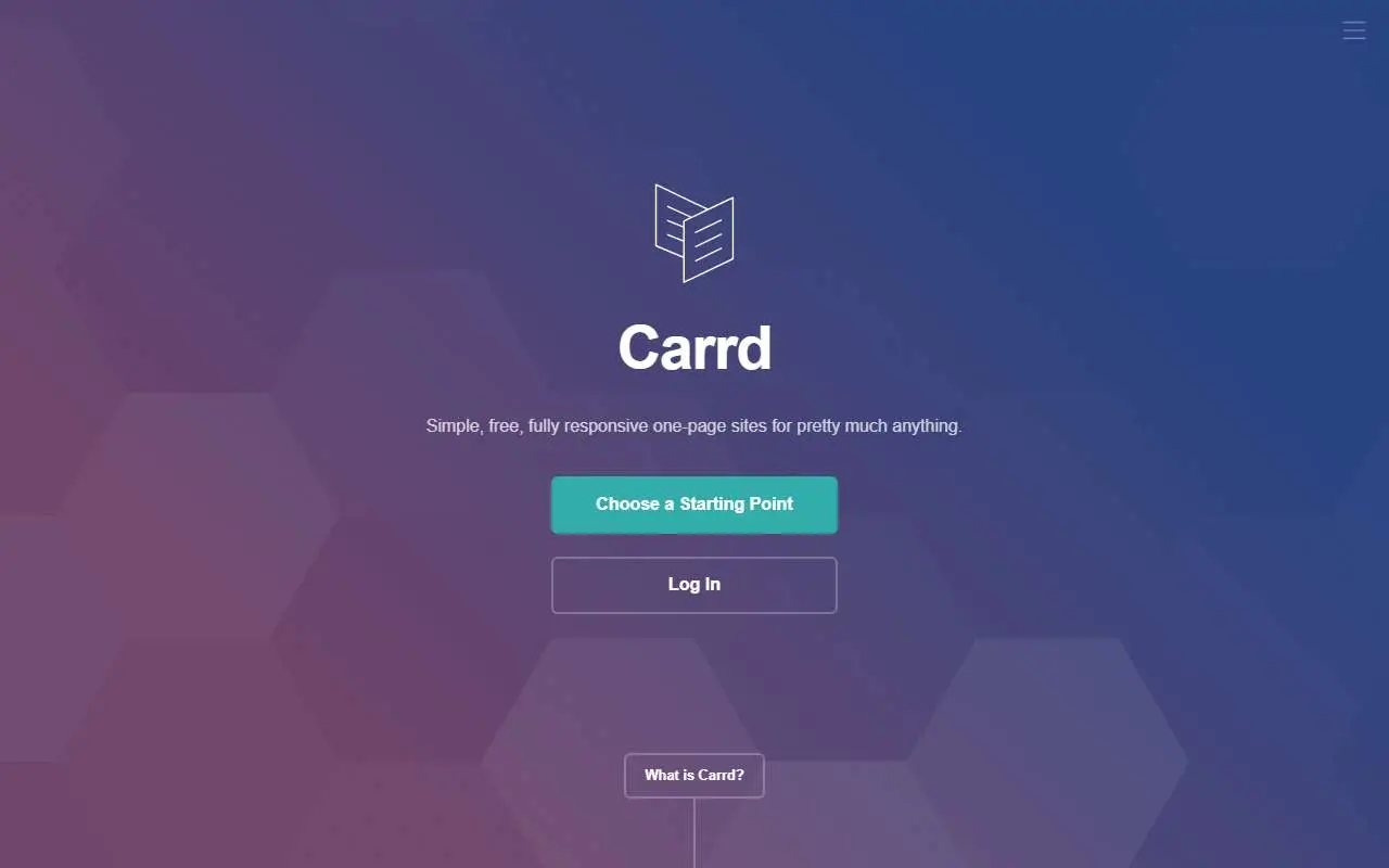 Tampilan website resmi Carrd (carrd.com)