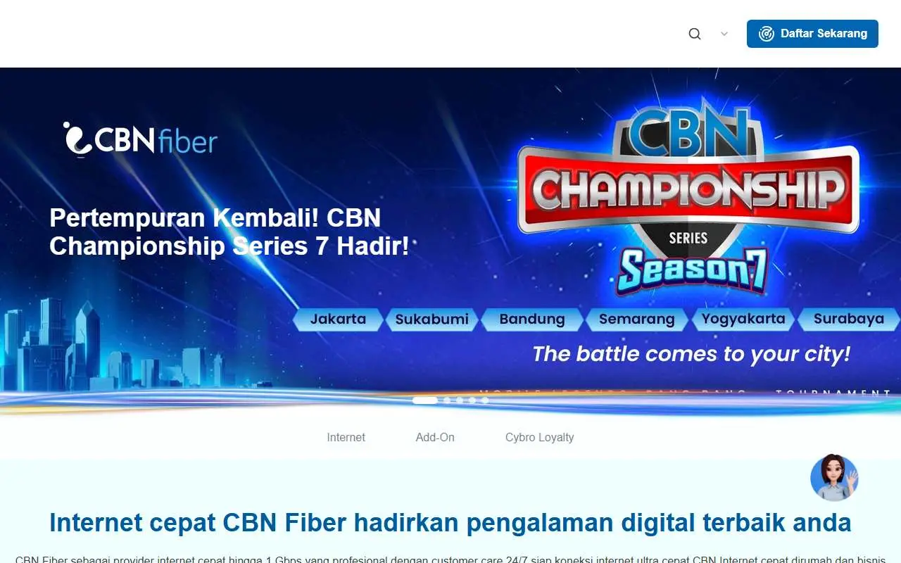 Tampilan website resmi CBN (cbn.id)