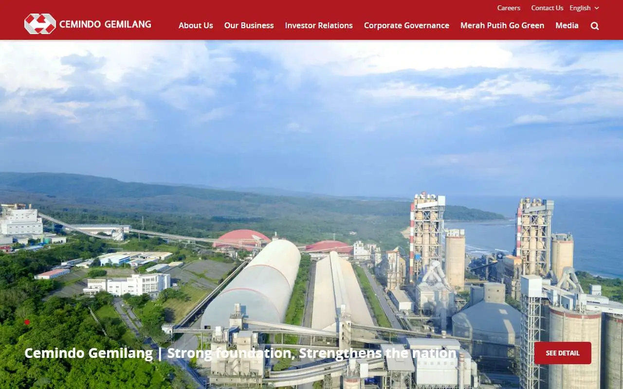 Tampilan website resmi Cemindo Gemilang (cemindo.com)