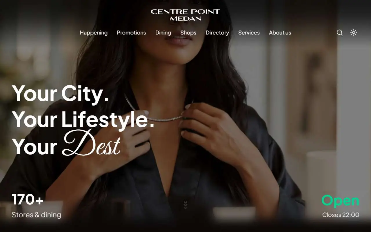 Tampilan website resmi Centre Point Mall (Medan) (centrepoint.co.id)