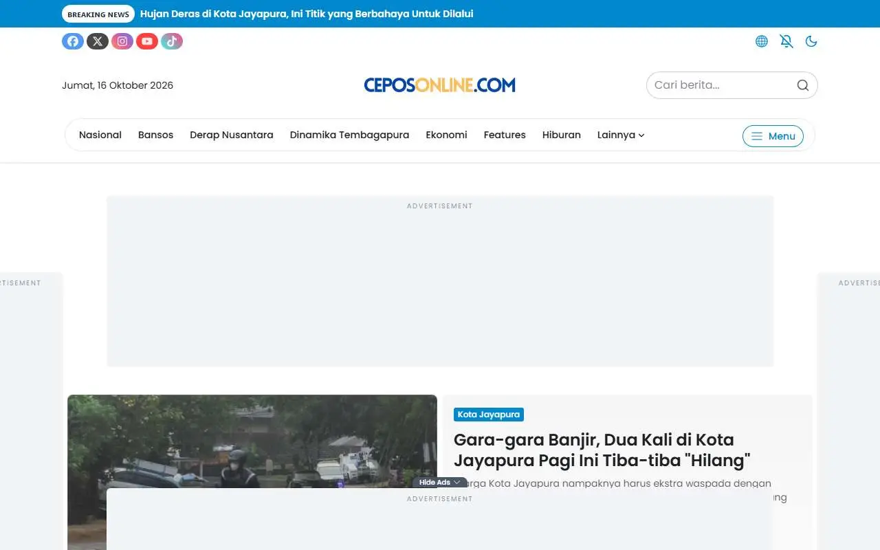 Tampilan website resmi Cepos Online (ceposonline.com)