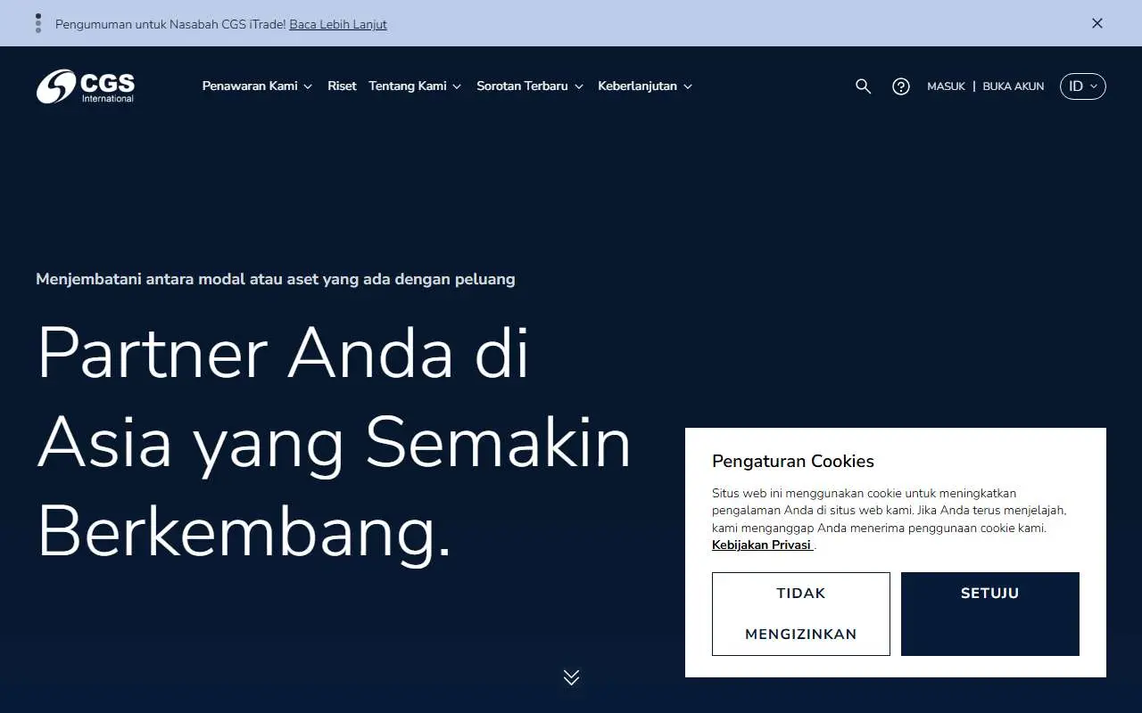 Tampilan website resmi CGS International Sekuritas (cgsi.co.id)
