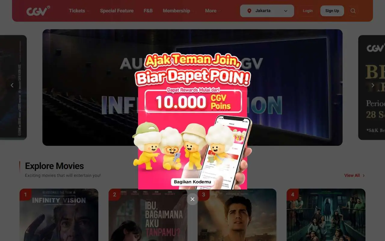 Tampilan website resmi CGV Indonesia (cgv.id)
