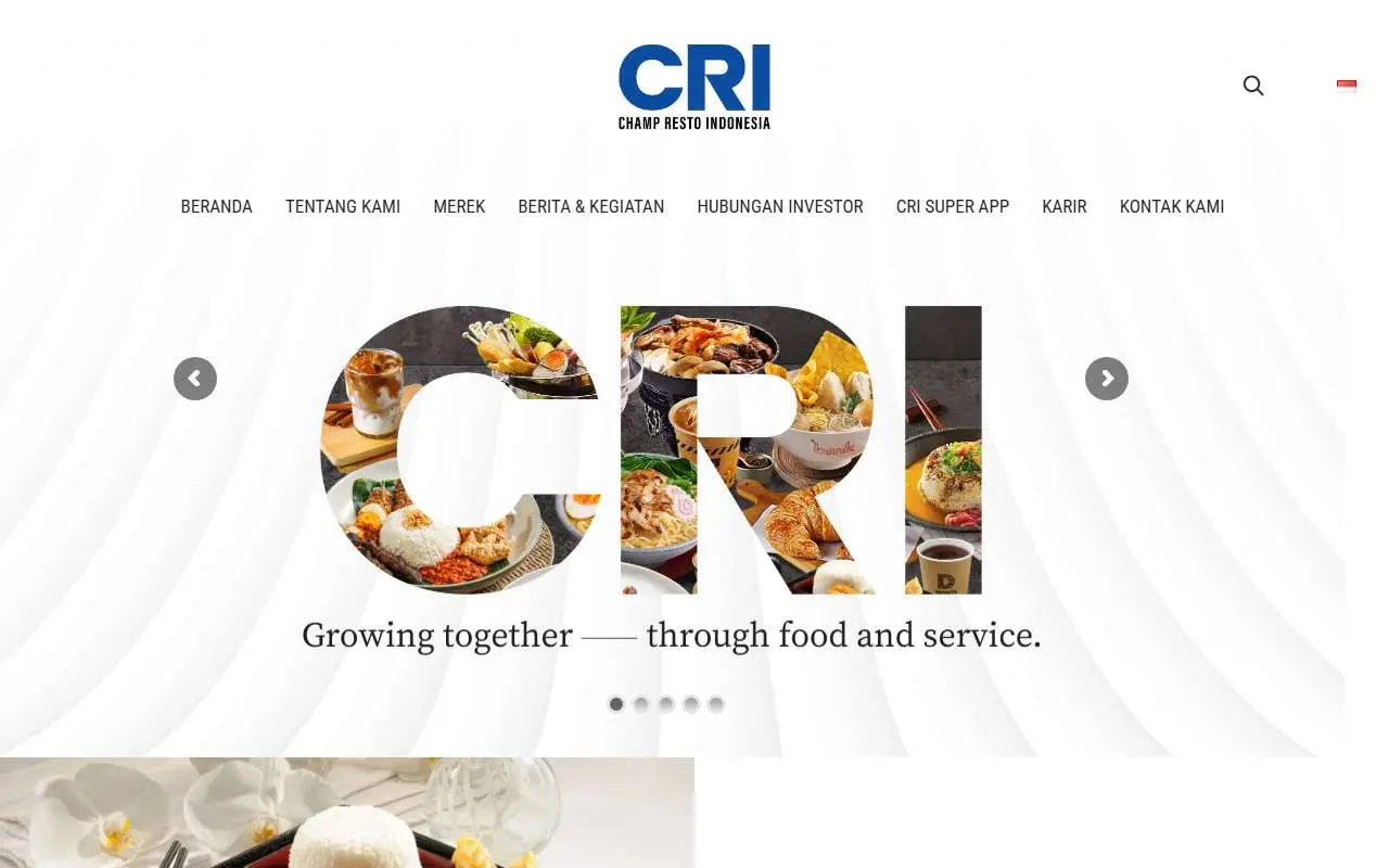 Tampilan website resmi Champ Resto Indonesia (champ-group.com)