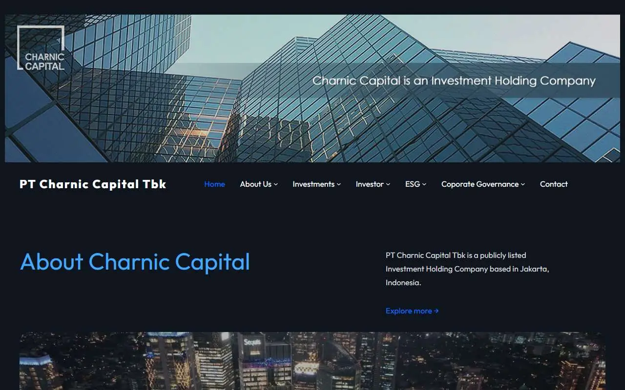 Tampilan website resmi Charnic Capital (charnic.com)