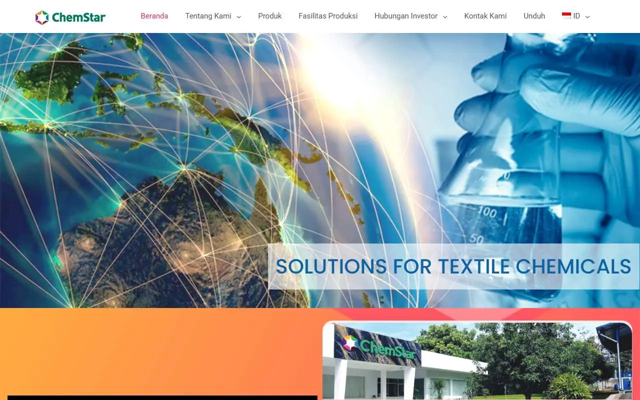 Tampilan website resmi Chemstar Indonesia (chemstarindonesia.com)