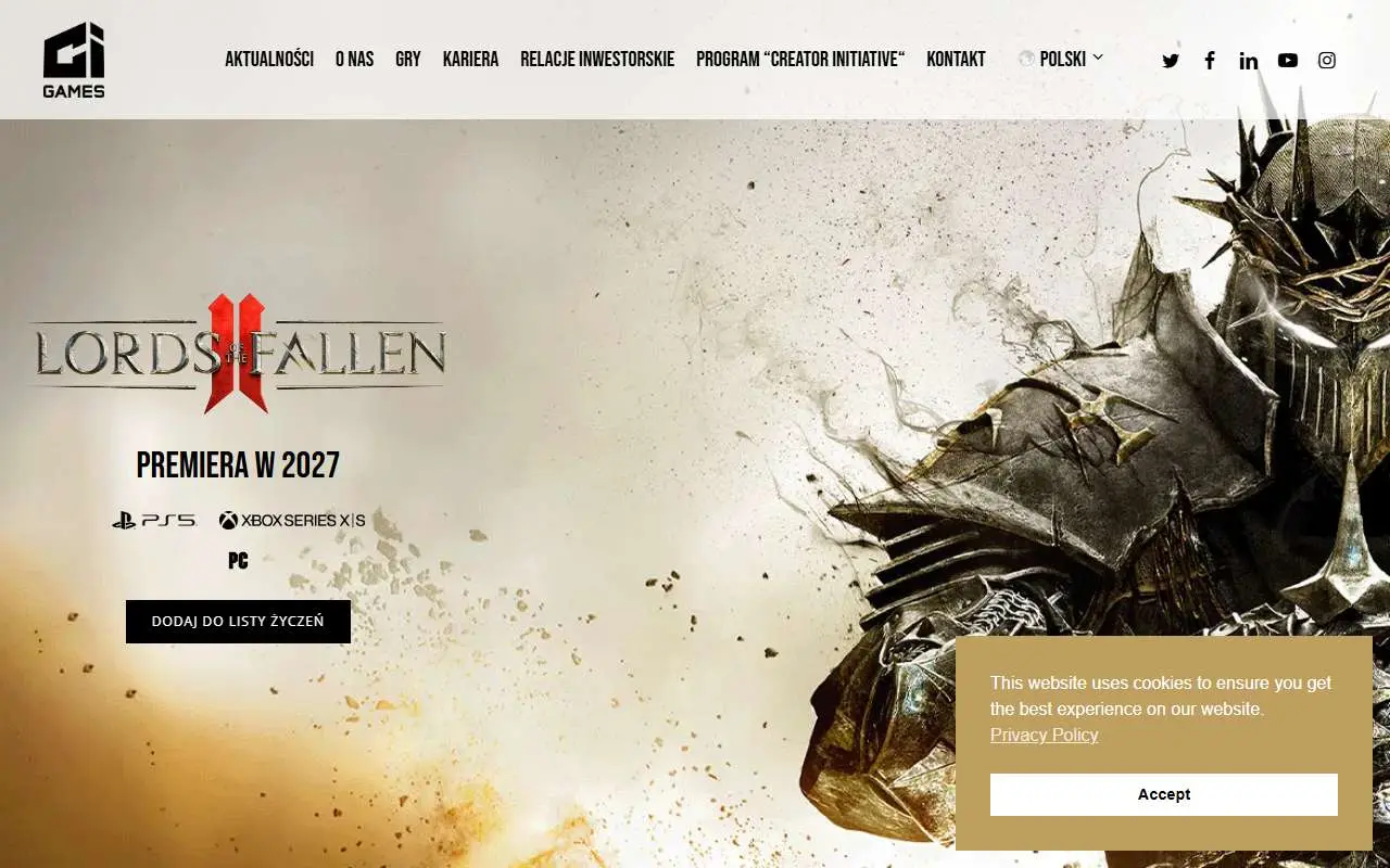 Tampilan website resmi CI Games S.A. (cigames.com)