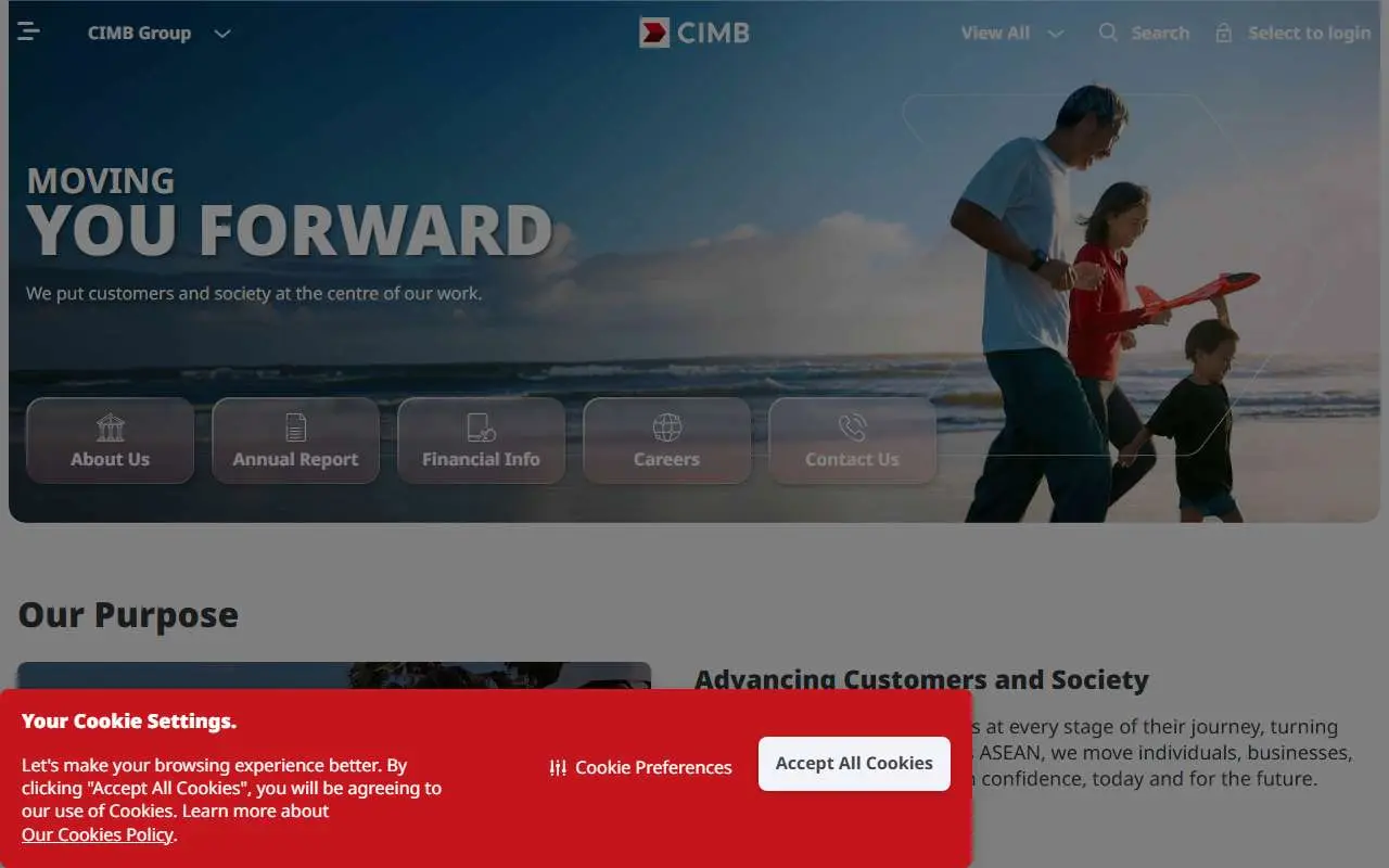 Tampilan website resmi CIMB (cimb.com)