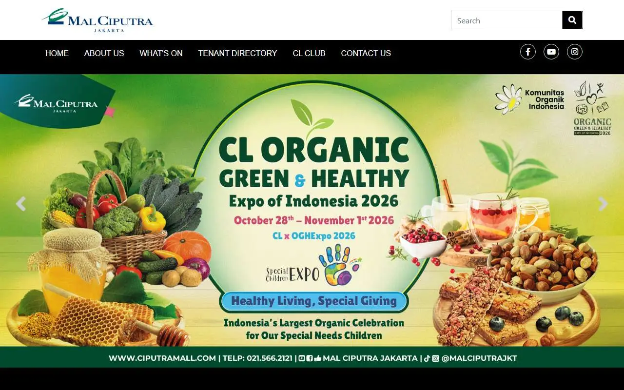 Tampilan website resmi Mal Ciputra (ciputramall.com)