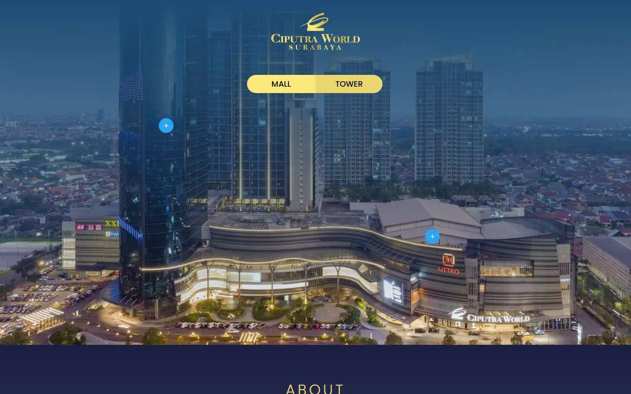Tampilan website resmi Ciputra World Surabaya (ciputraworldsurabaya.com)