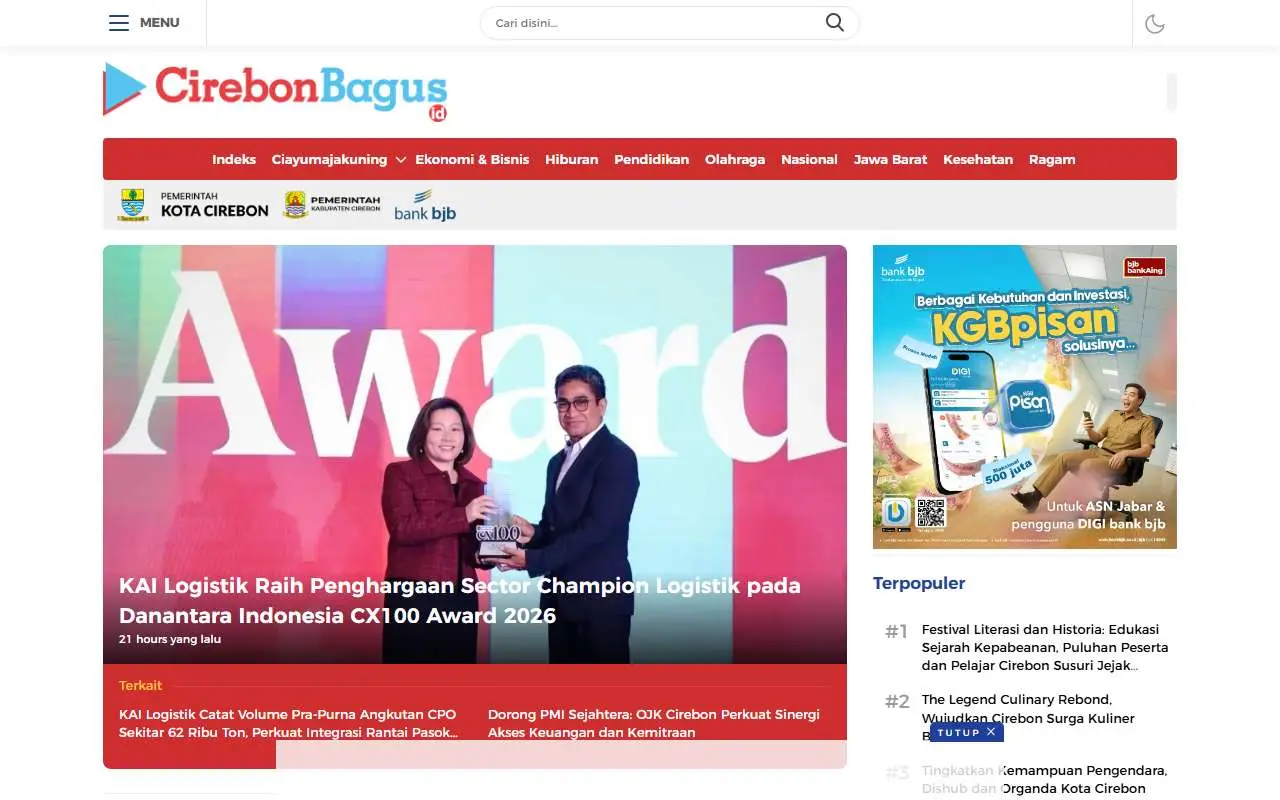 Tampilan website resmi Cirebon Bagus (cirebonbagus.id)