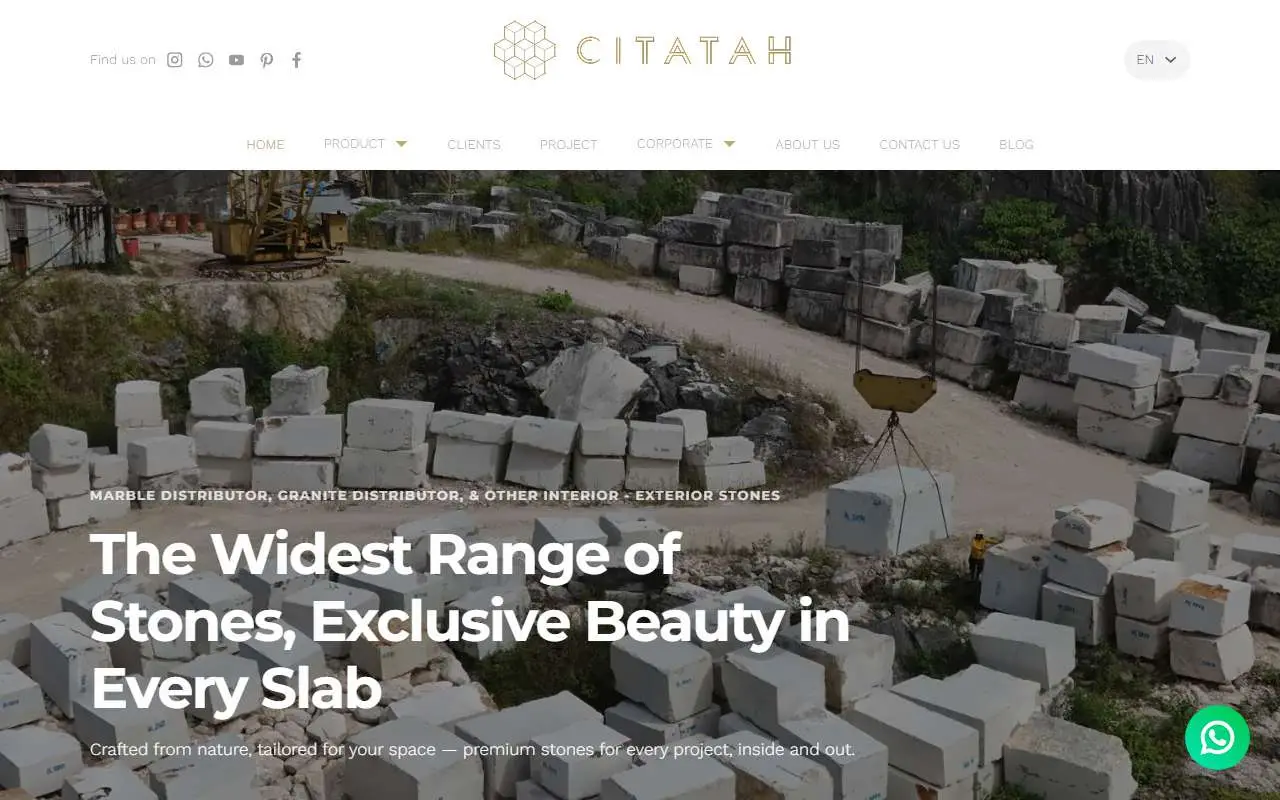 Tampilan website resmi Citatah (citatah.co.id)