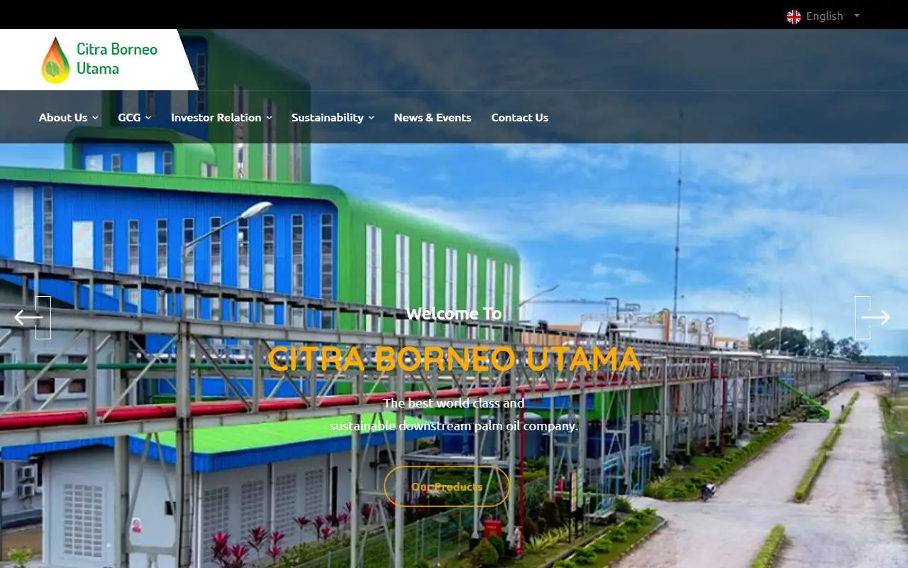 Tampilan website resmi Citra Borneo Utama (citraborneoutama.co.id)