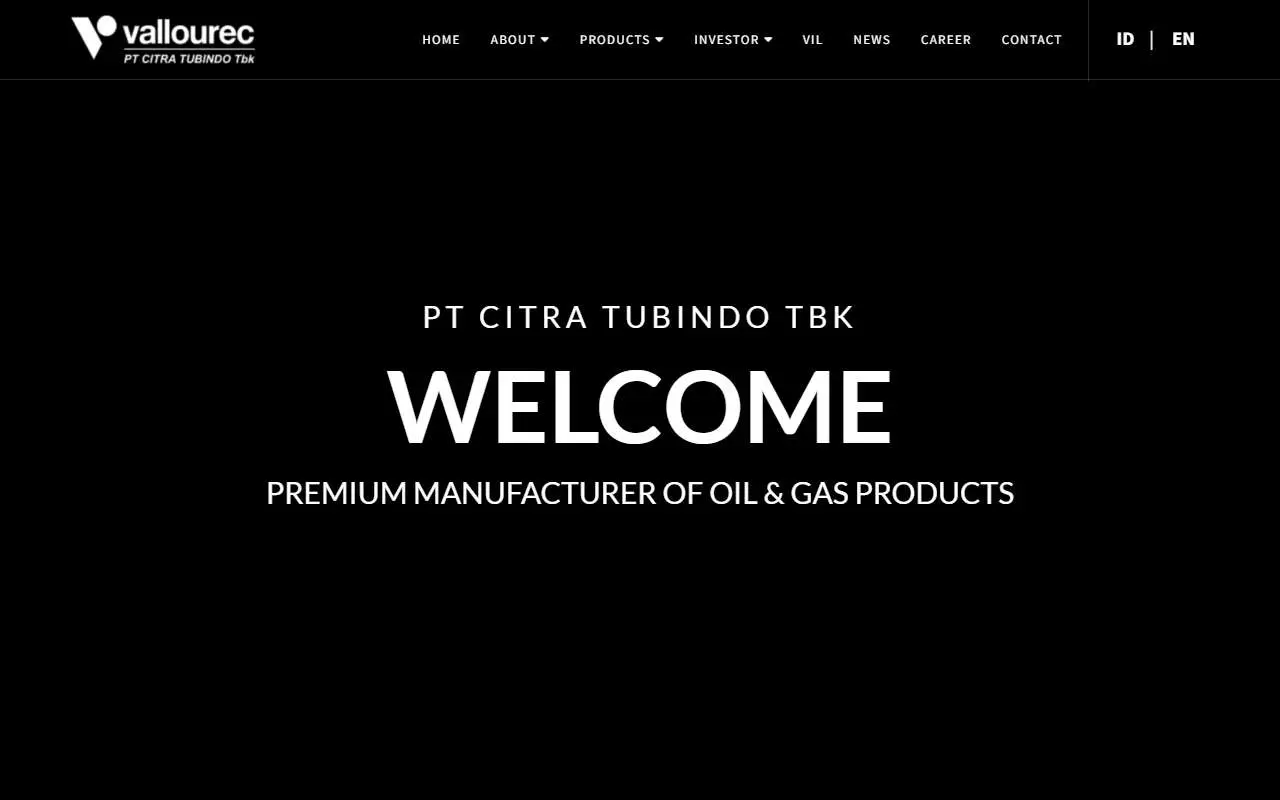 Tampilan website resmi Citra Tubindo (citratubindo.com)