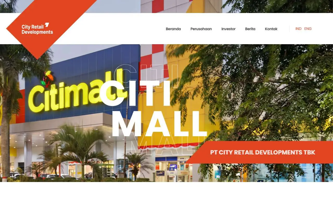 Tampilan website resmi City Retail Developments (cityretaildevelopments.com)