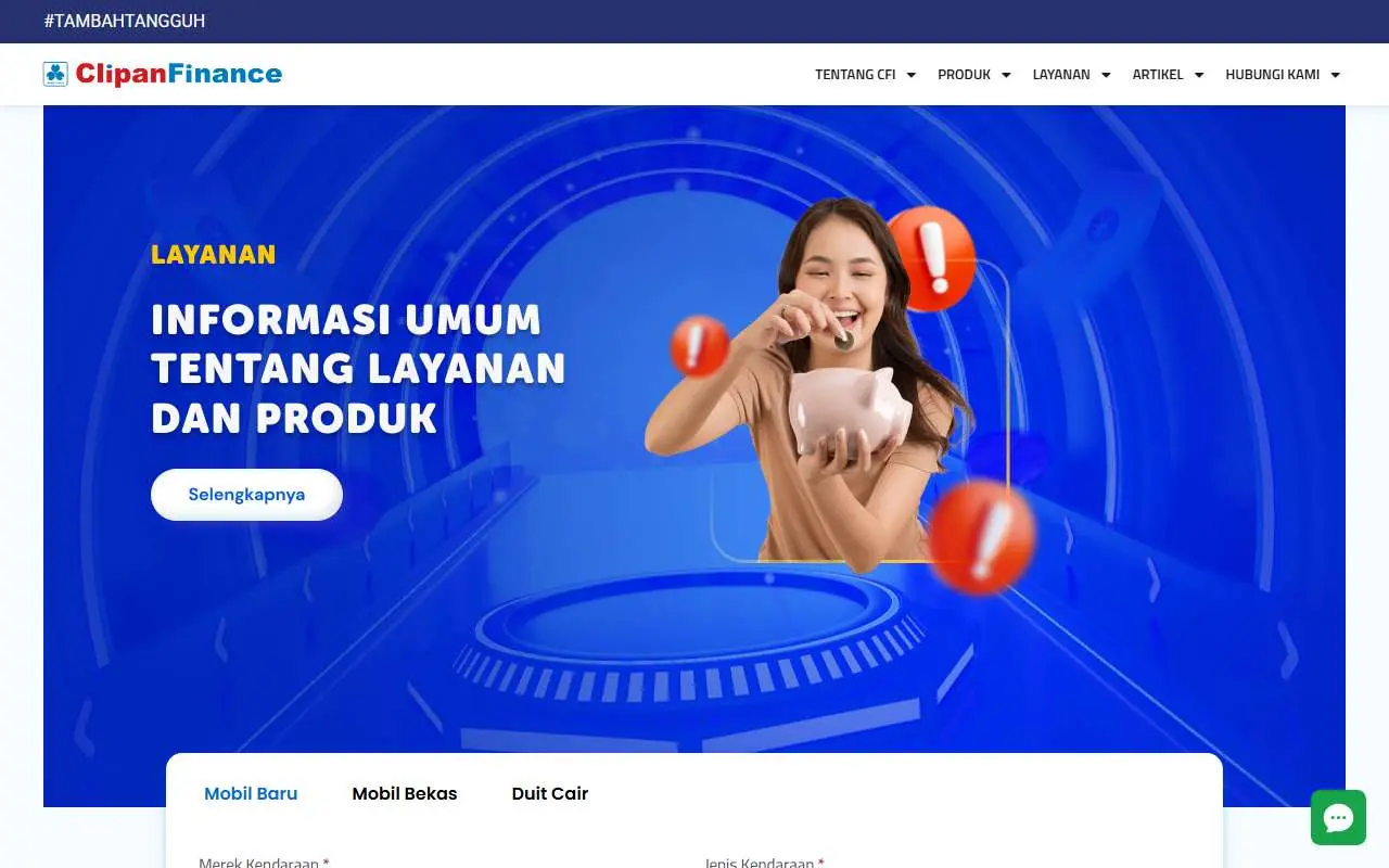 Tampilan website resmi Clipan Finance (clipan.co.id)