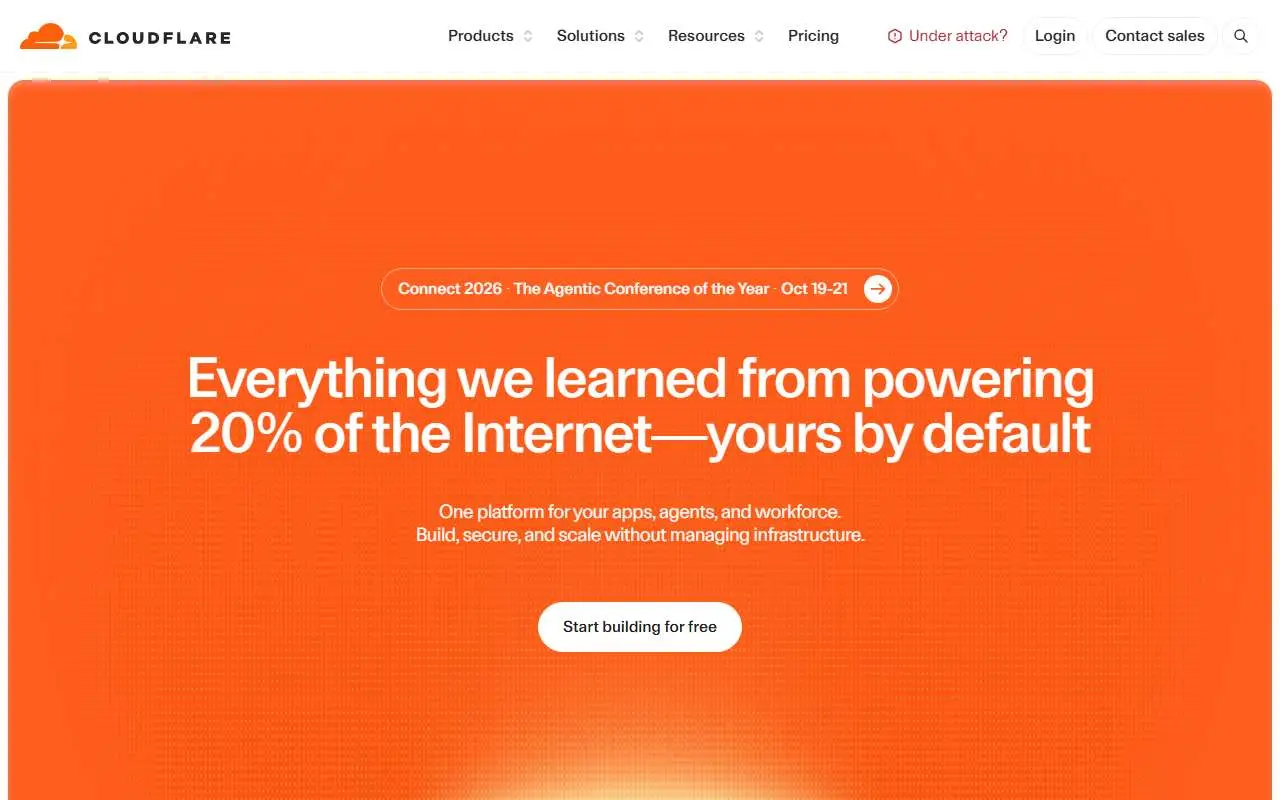 Tampilan website resmi Cloudflare (cloudflare.com)