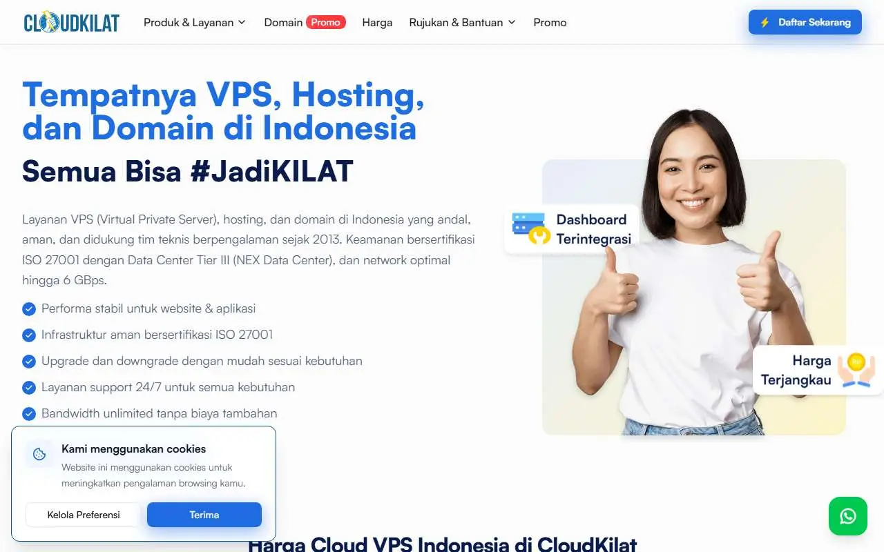 Tampilan website resmi Cloudkilat (cloudkilat.com)
