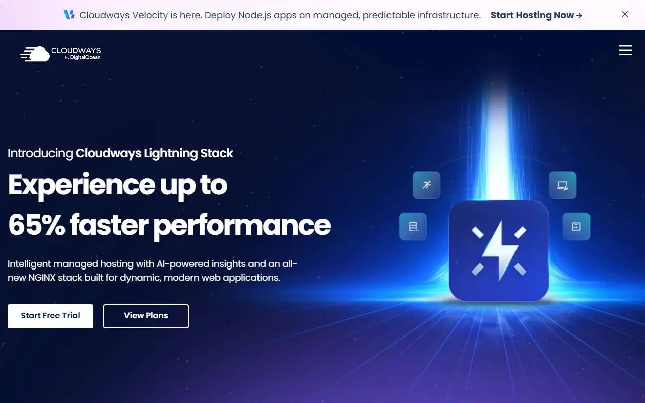 Tampilan website resmi Cloudways (cloudways.com)