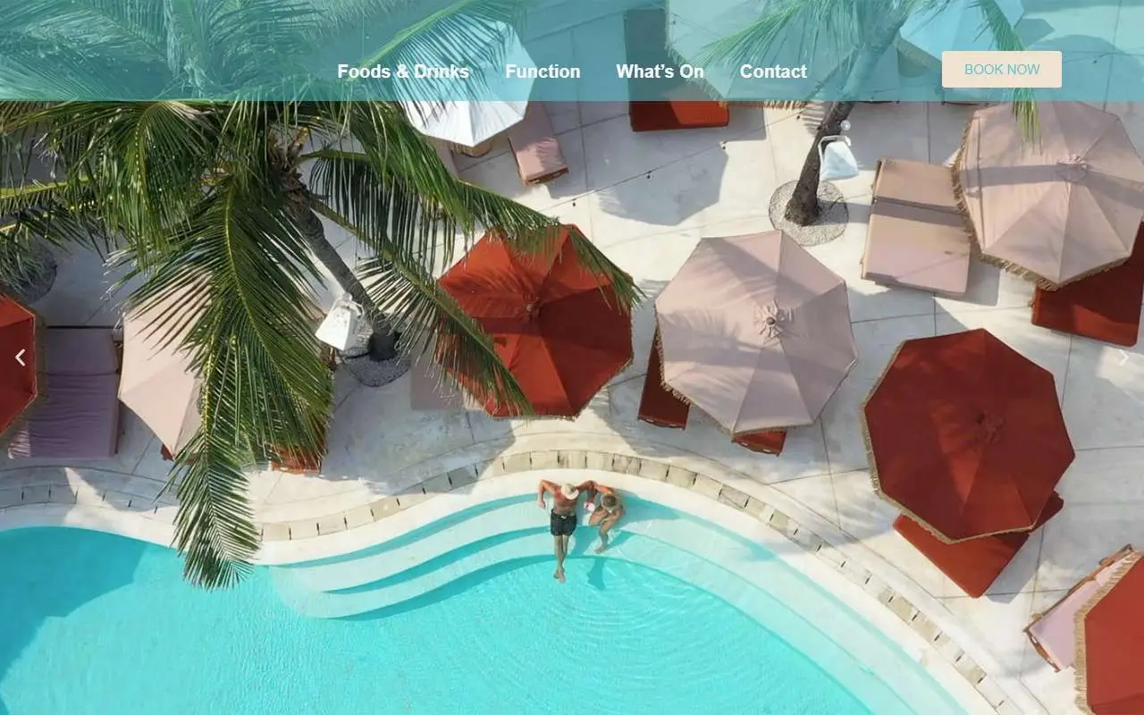 Tampilan website resmi Cocoon Beach Club (cocoon-beach.com)