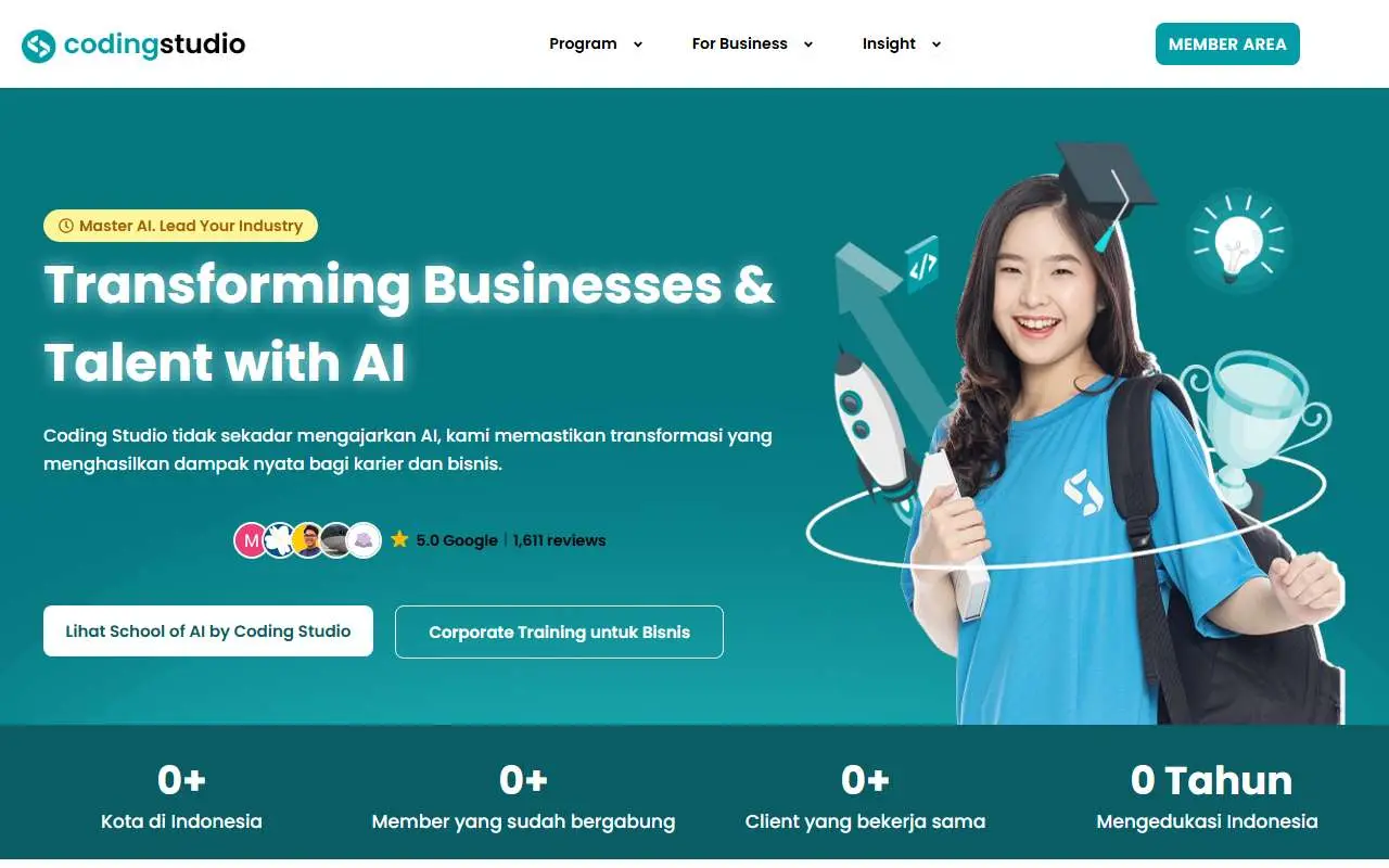 Tampilan website resmi Coding Studio (codingstudio.id)