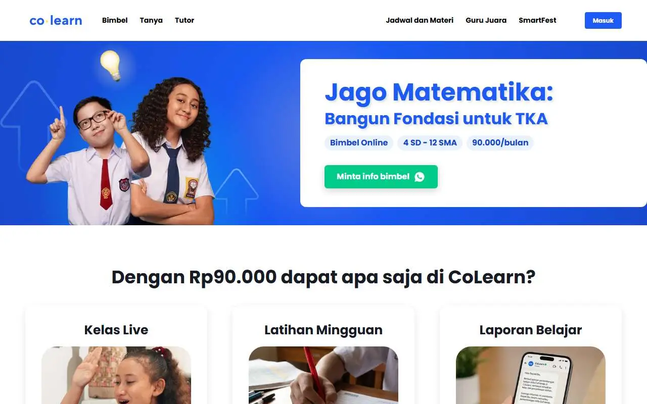 Tampilan website resmi CoLearn (colearn.id)