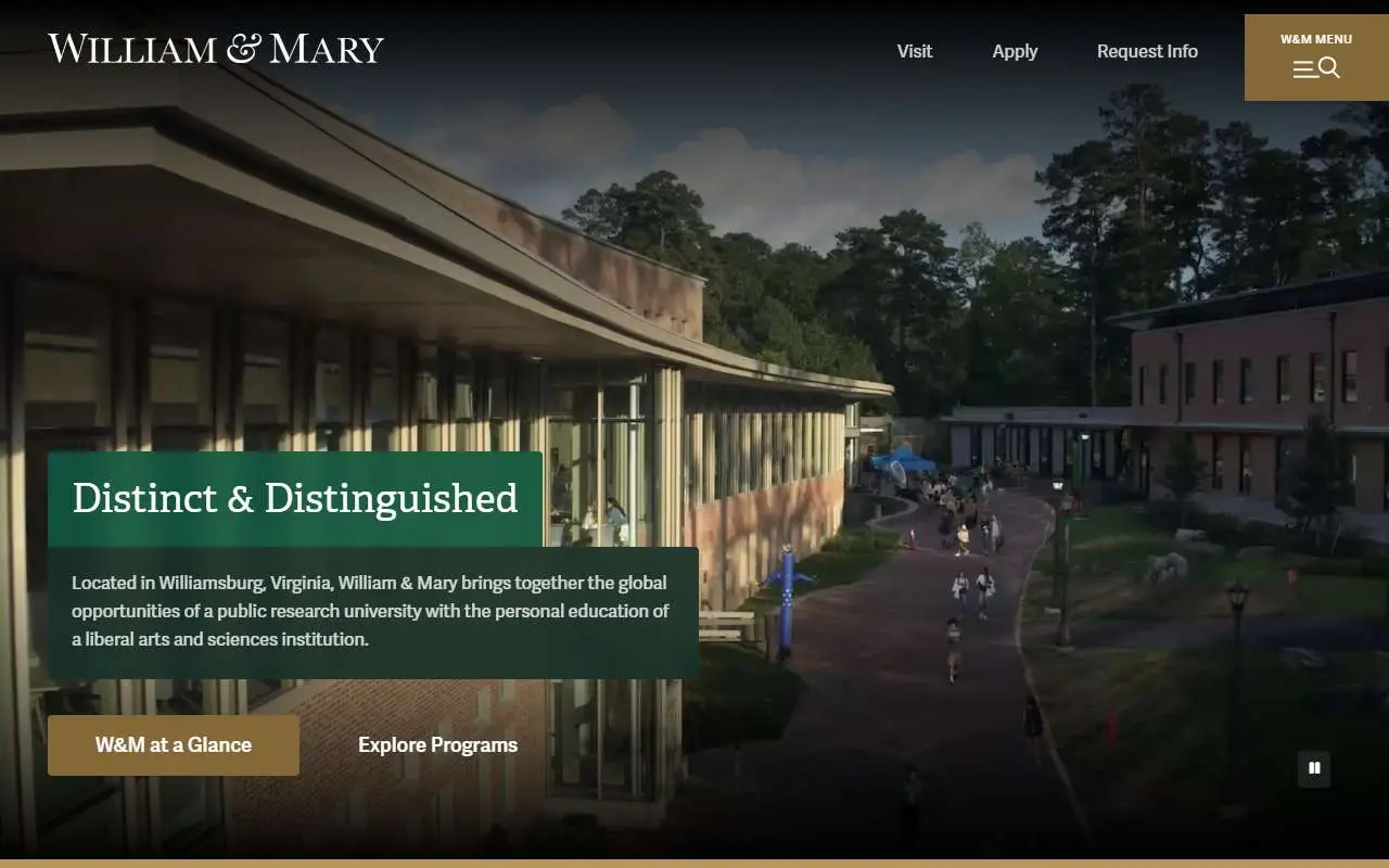 Tampilan website resmi College of William & Mary (wm.edu)