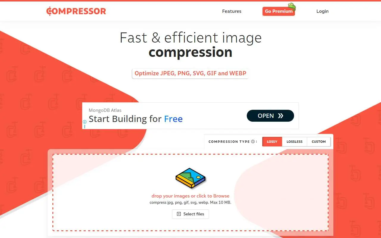 Tampilan website resmi Compressor.io (compressor.io)