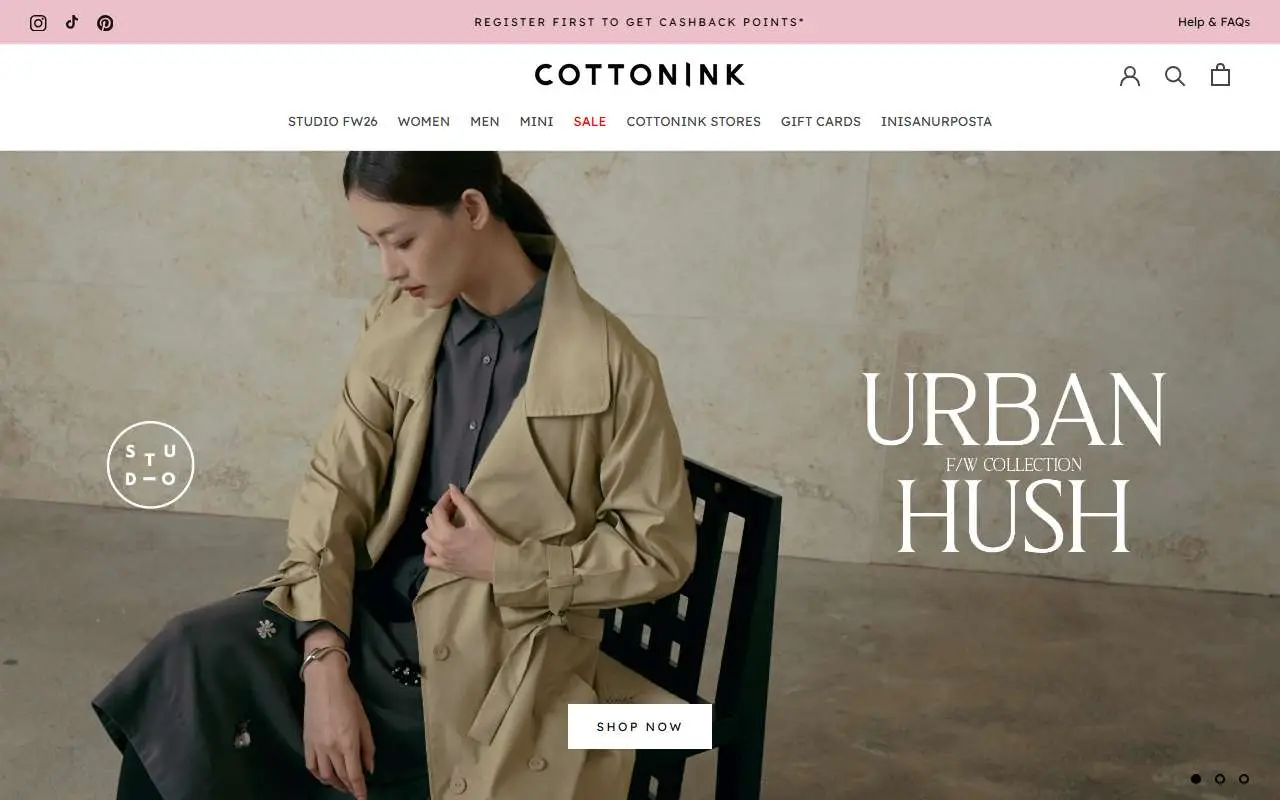 Tampilan website resmi Cotton Ink (cottonink.co.id)