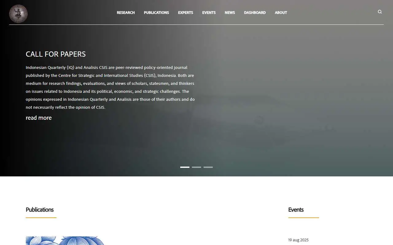 Tampilan website resmi CSIS Indonesia (csis.or.id)