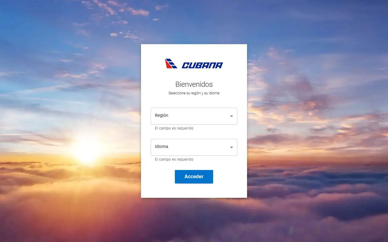 Tampilan website resmi Cubana de Aviacion (cubana.cu)