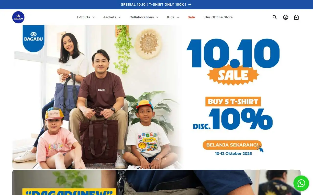Tampilan website resmi Dagadu Djogja (dagadu.co.id)