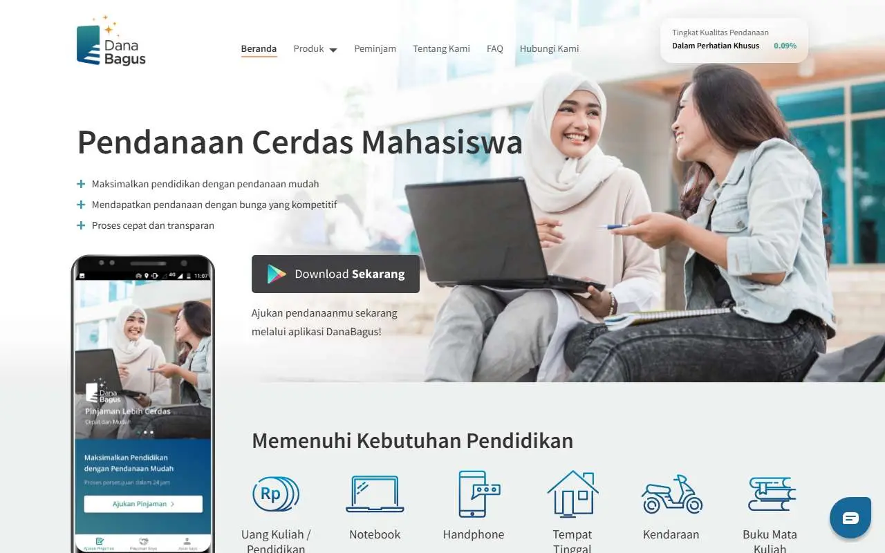Tampilan website resmi DanaBagus (danabagus.id)