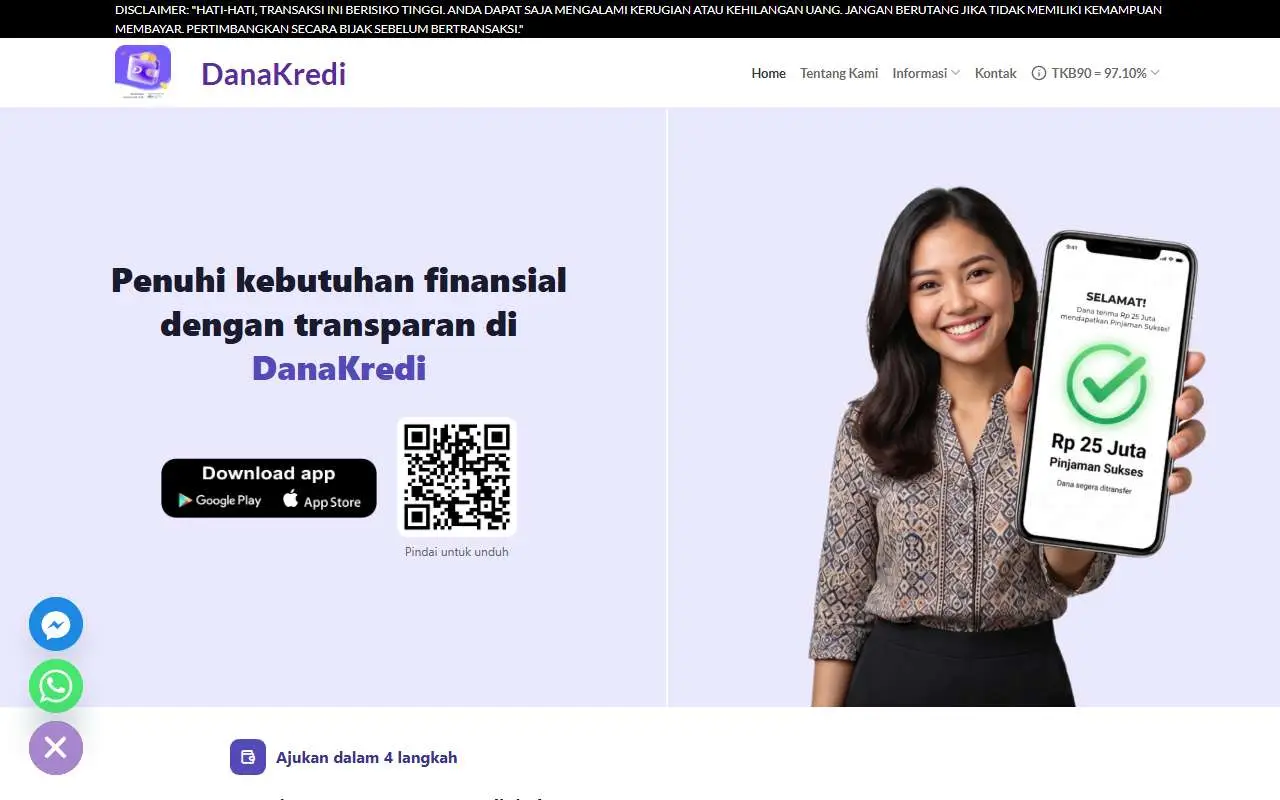 Tampilan website resmi DanaKredi (danakredi.com)