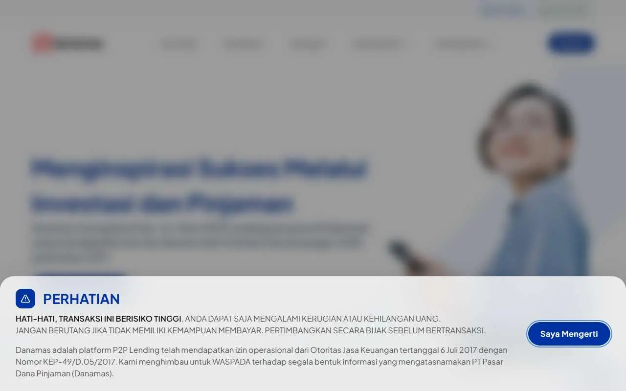Tampilan website resmi Danamas (danamas.co.id)