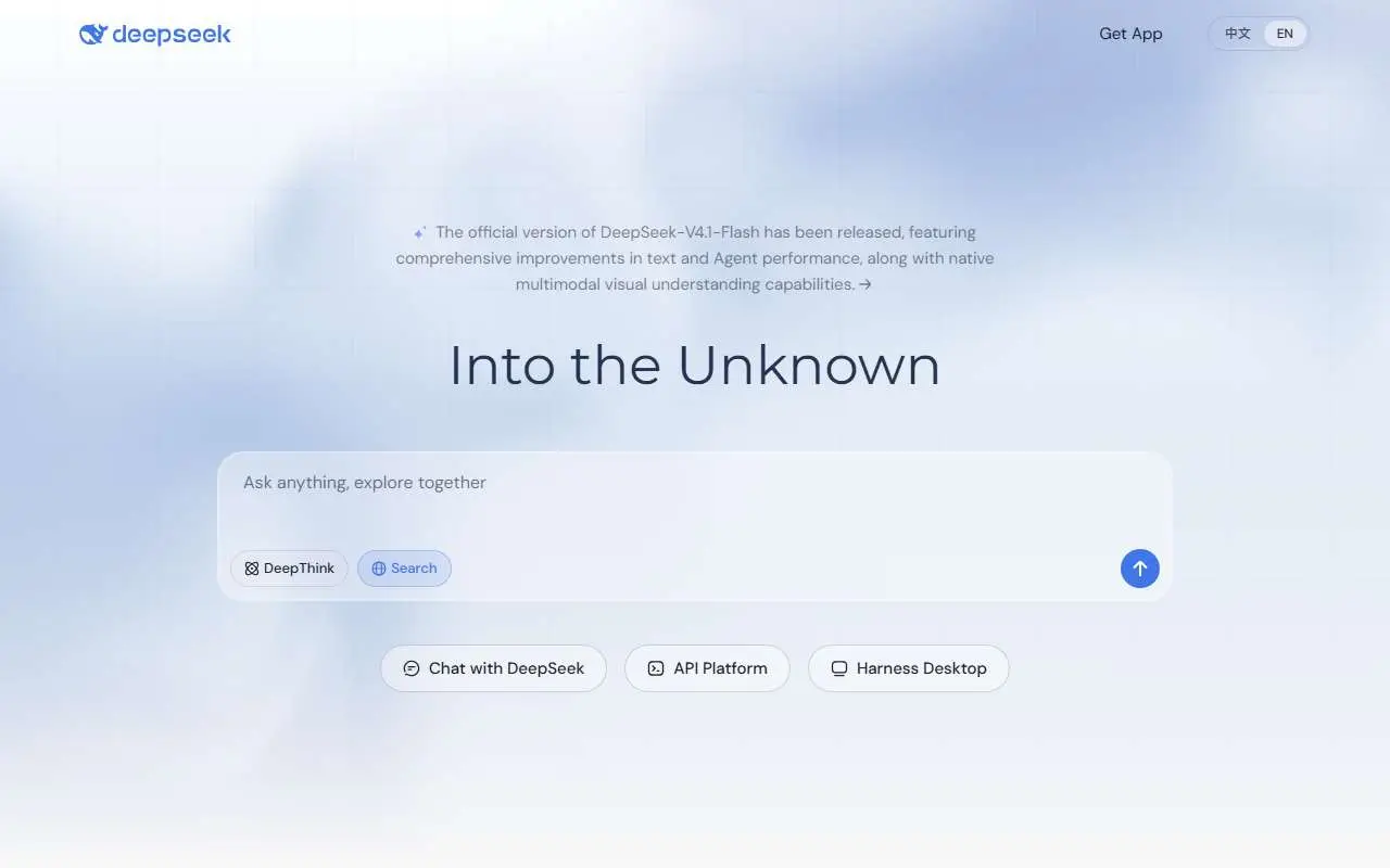 Tampilan website resmi DeepSeek (deepseek.com)