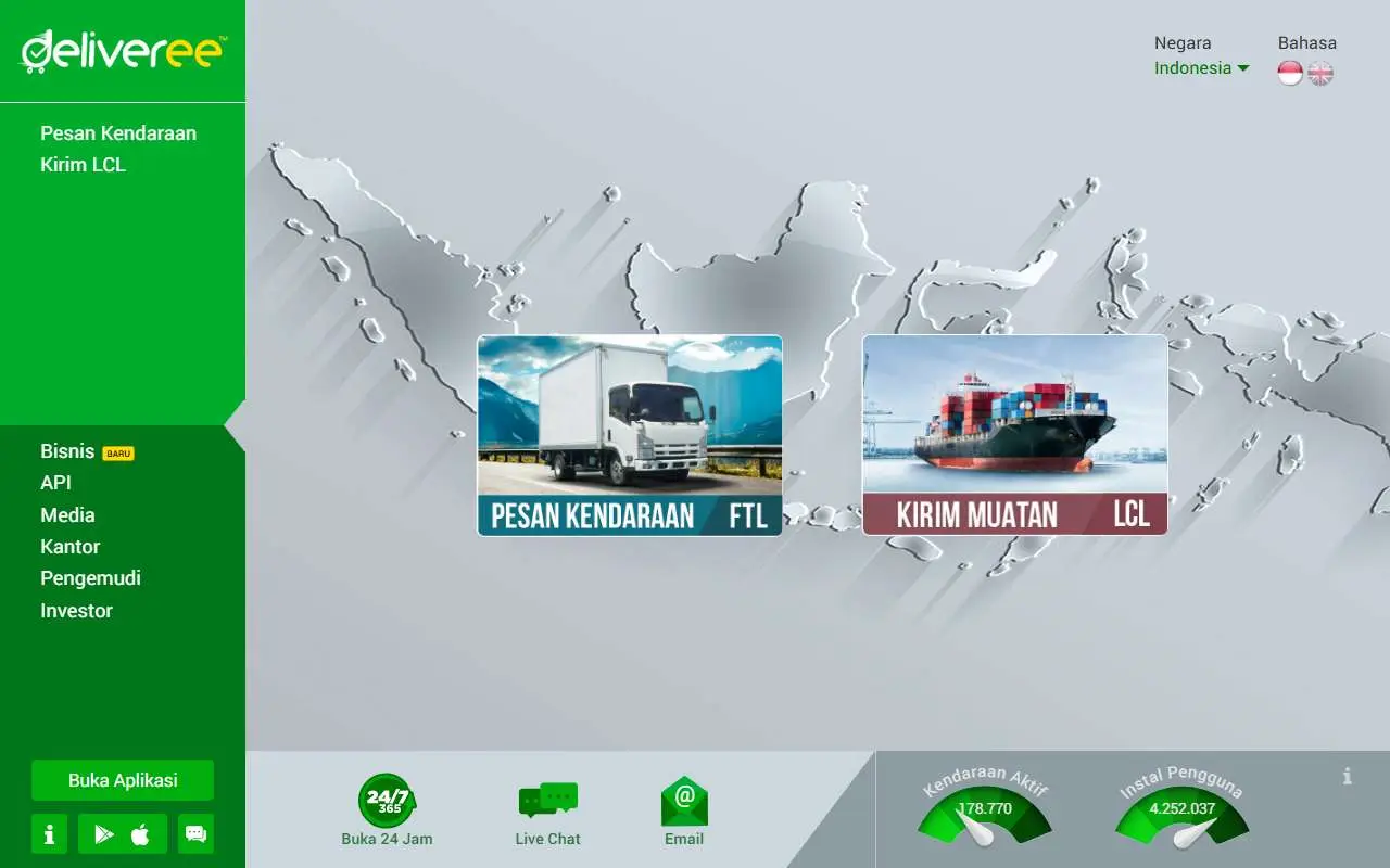 Tampilan website resmi Deliveree (deliveree.com)
