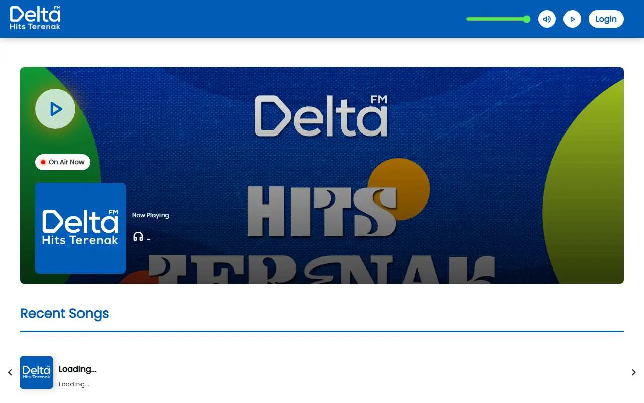 Tampilan website resmi Delta FM (deltafm.net)