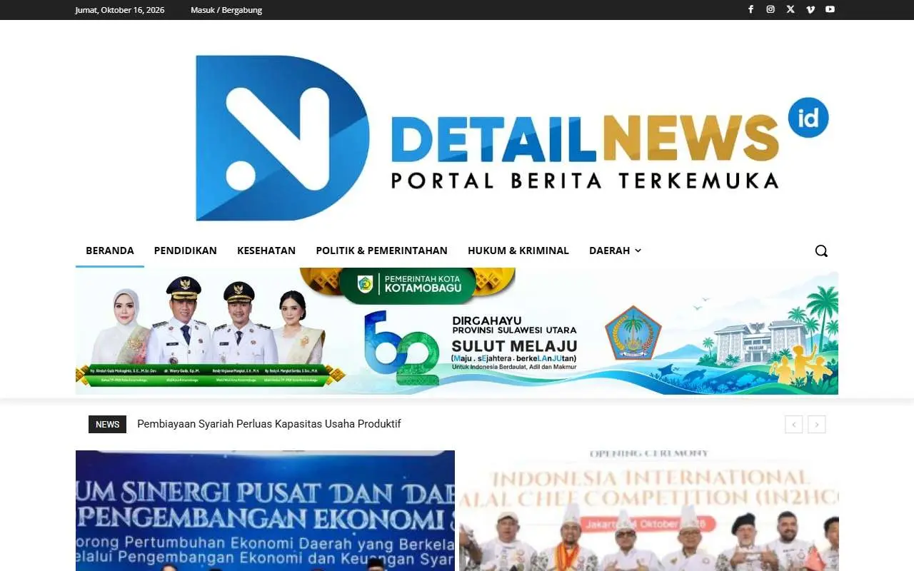 Tampilan website resmi Detail News (detailnews.id)
