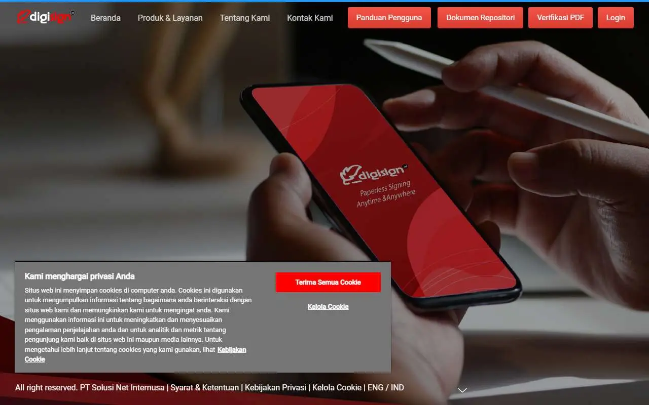 Tampilan website resmi Digisign (digisign.id)
