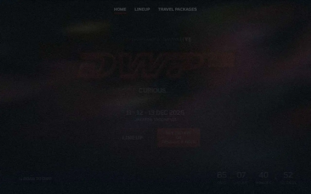 Tampilan website resmi Djakarta Warehouse Project (dwpfest.com)
