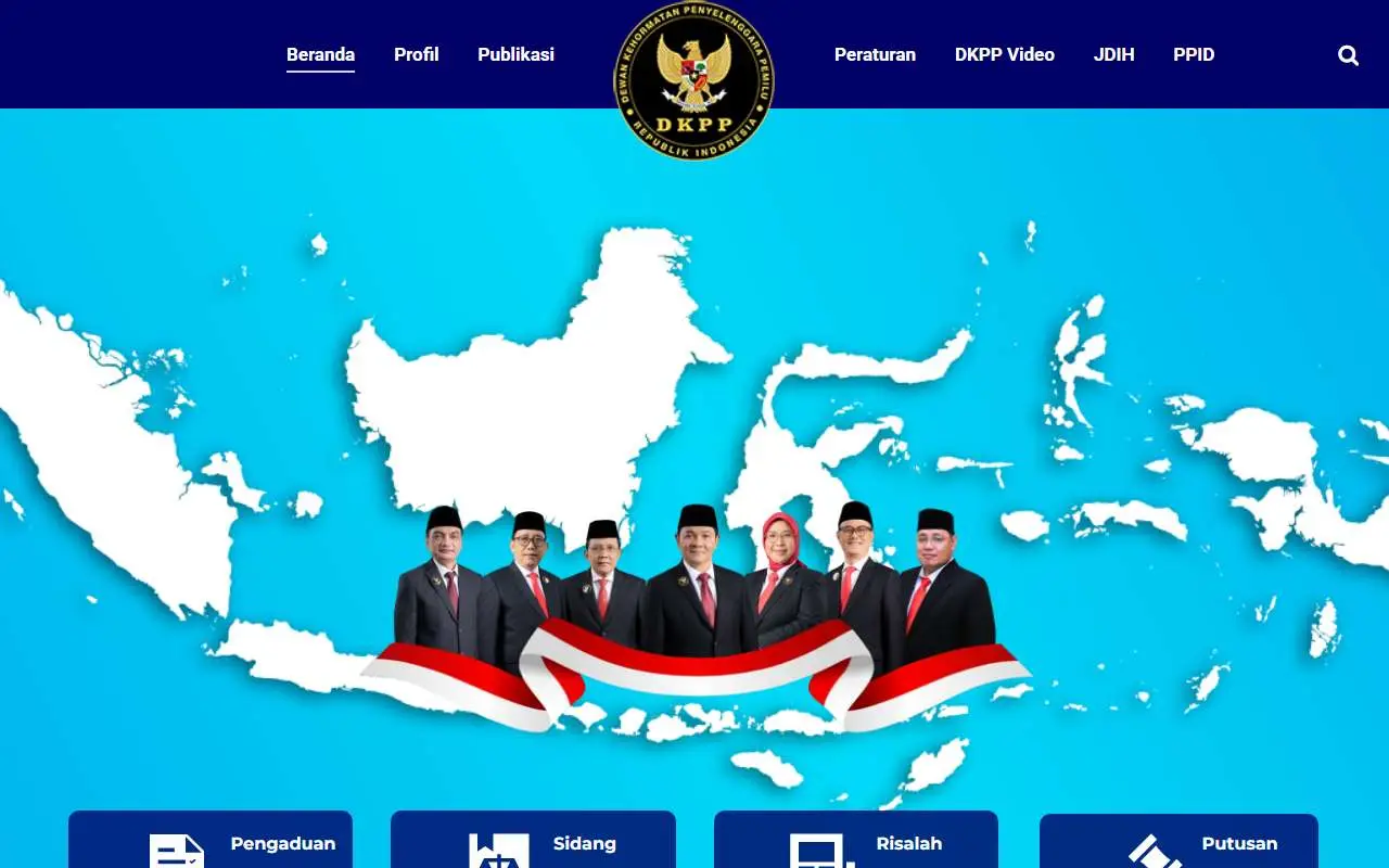 Tampilan website resmi DKPP (dkpp.go.id)