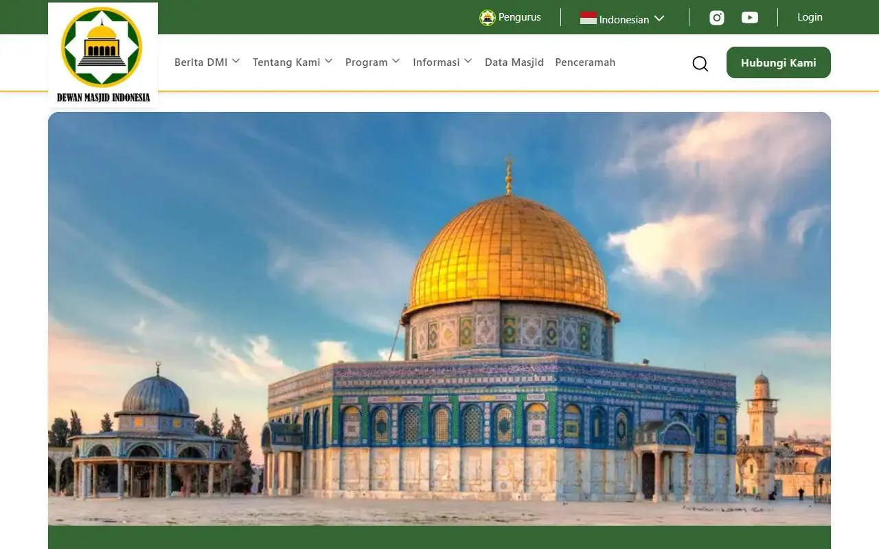 Tampilan website resmi Dewan Masjid Indonesia (dmi.or.id)