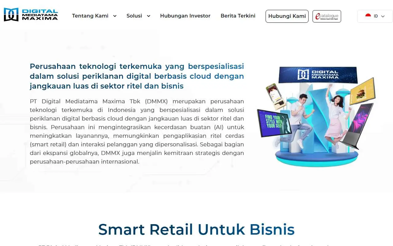 Tampilan website resmi Digital Mediatama Maxima (dmmgroup.id)